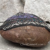 Purple Angel Wing Mosaic Heart, Mosaic Rock, Garden Stone, Home Decor, Gardener Gift, Garden Decor,