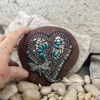 Mirror Valentine Heart, Garden Stone