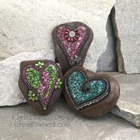 Reserved .....12 Mosaic Hearts, Garden Stone, Mosaic, Garden Decor