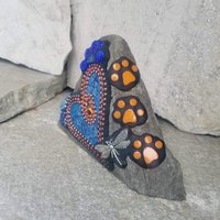 Blue Mosaic Heart Pet Memorial