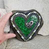 Green Heart Mosaic Pet Memorial