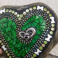 Green Heart Mosaic Pet Memorial