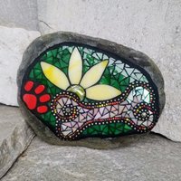 Bone and Paw Mosaic Pet Memorial