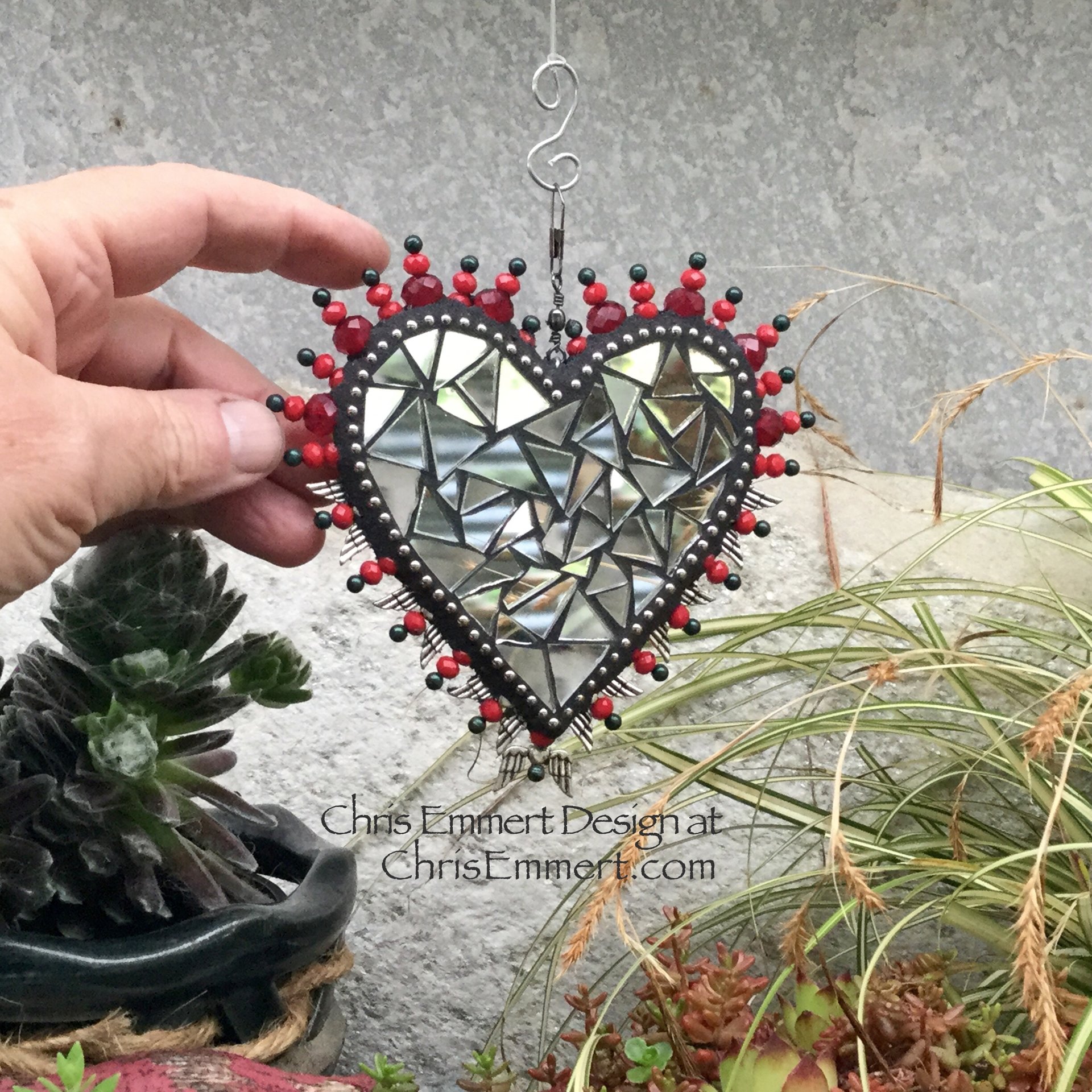 Red Paw Print Garden Spinner, Home Decor, Garden Decor, Gardening Gift,